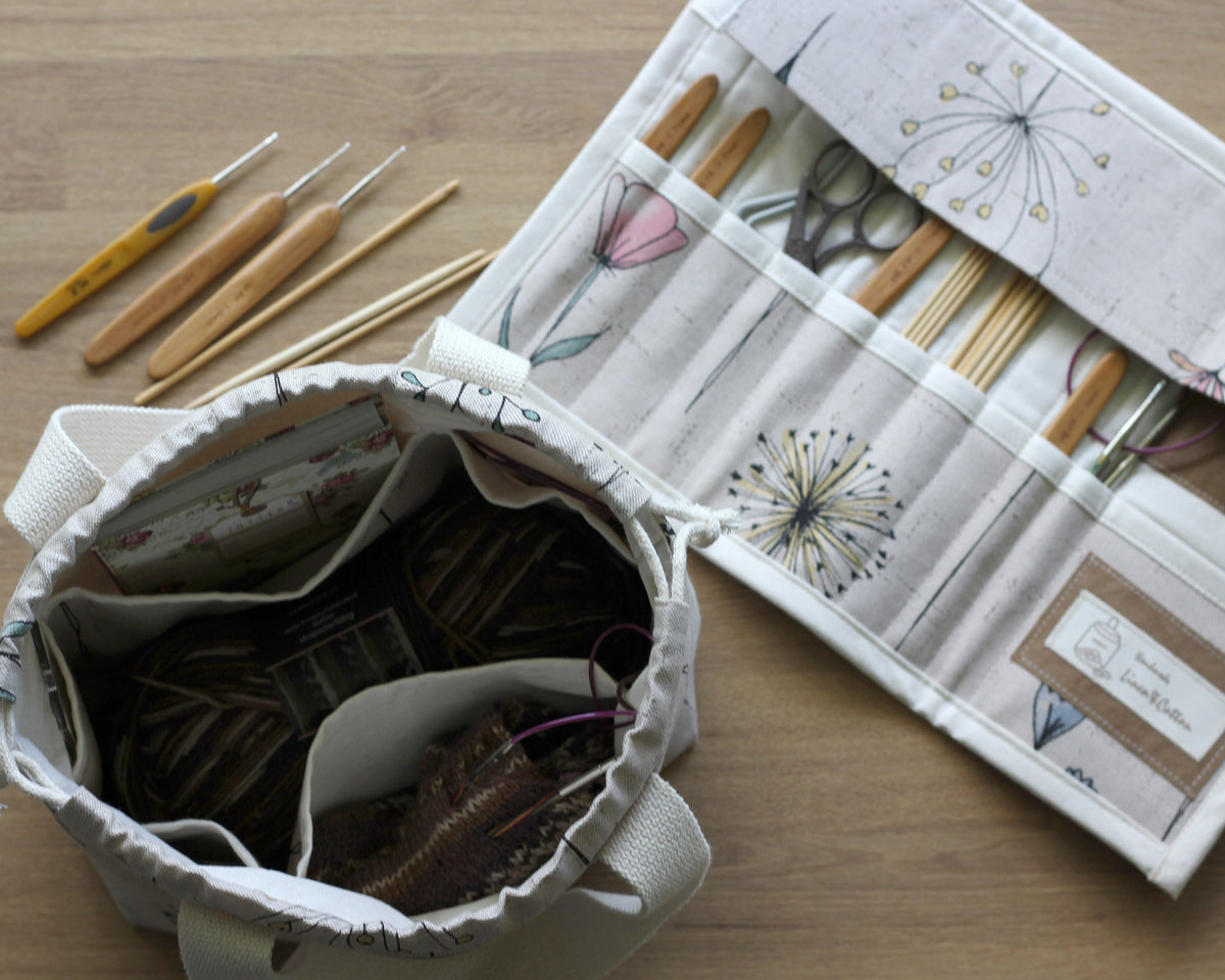 Crochet Hook & Knitting Needle Organizer – Handmade Roll Case