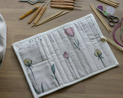 Crochet Hook & Knitting Needle Organizer – Handmade Roll Case