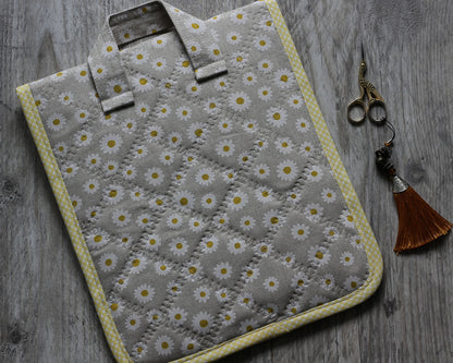 Daisy Cross Stitch Project Bag with Vinyl Window