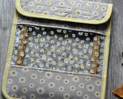 Daisy Cross Stitch Project Bag with Vinyl Window