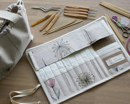 Crochet Hook & Knitting Needle Organizer – Handmade Roll Case