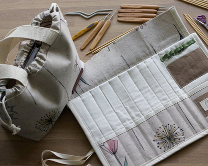 Crochet Hook & Knitting Needle Organizer – Handmade Roll Case