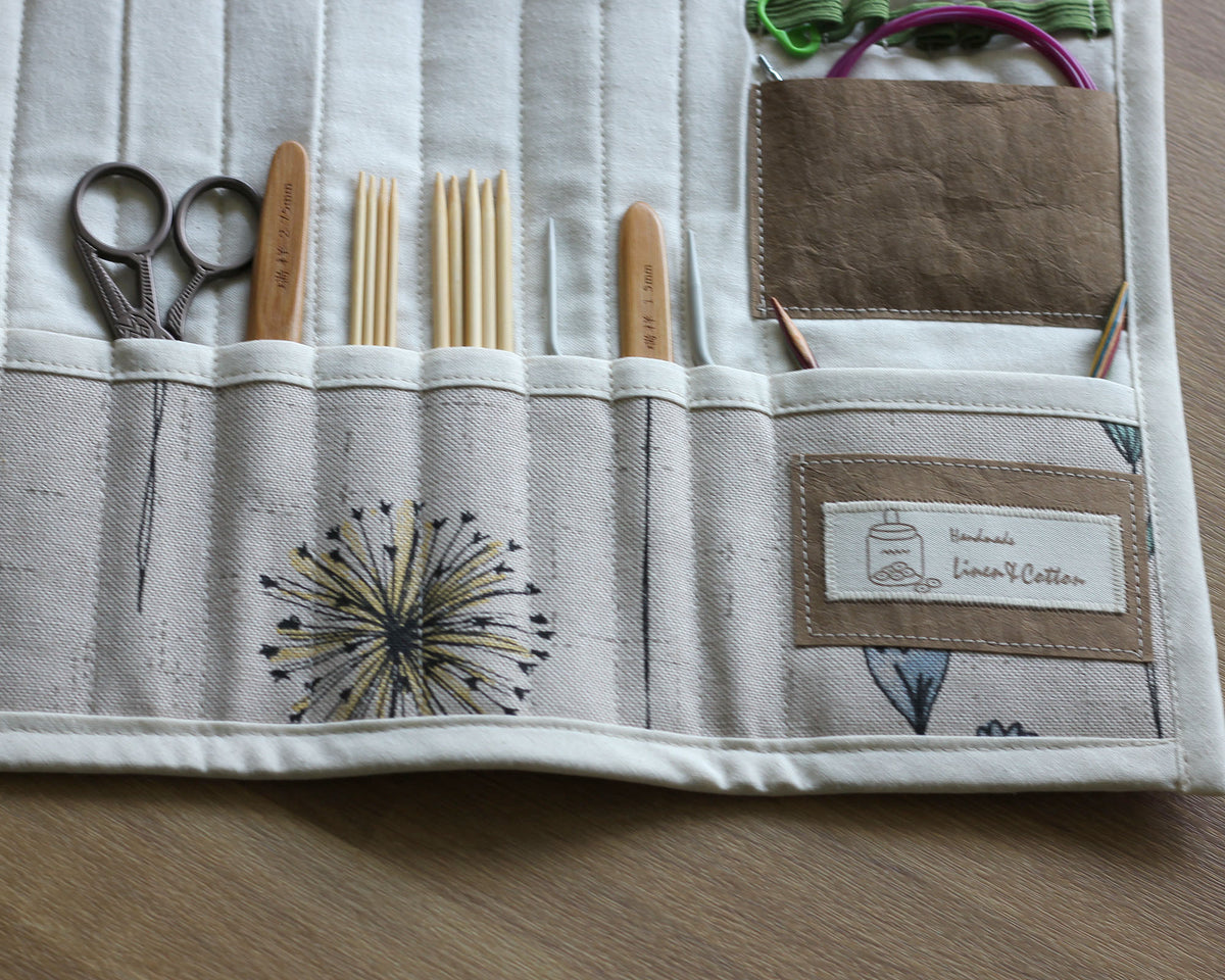 Crochet Hook & Knitting Needle Organizer – Handmade Roll Case