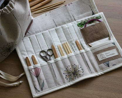 Crochet Hook & Knitting Needle Organizer – Handmade Roll Case