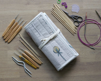 Crochet Hook & Knitting Needle Organizer – Handmade Roll Case